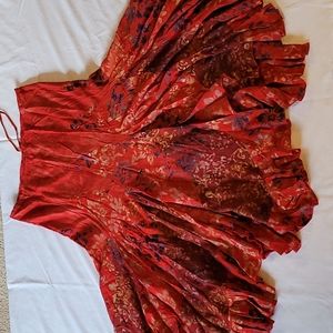 Bohemian, ankle length, full skirt with ruffles